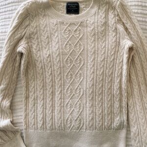 Abercrombie & Fitch Ivory Cable Knit Sweater